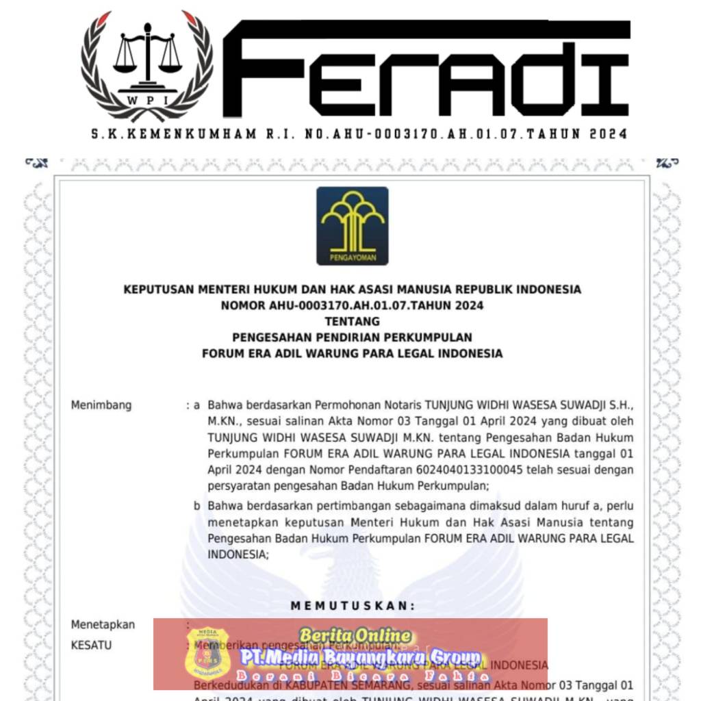 Peresmian Perkumpulan Feradi Warung Paralegal Indonesia Makin Mudahkan Masyarakat Mendapat Pendampingan&nbsp;Hukum